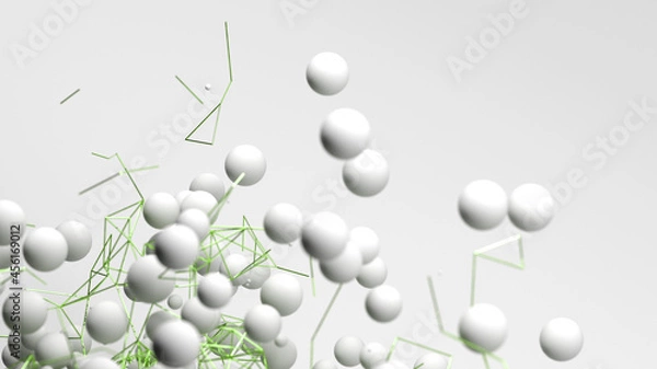 Fototapeta Abstract 3D illustration. Neural networks and artifical intelligence. Modern abstract technology background