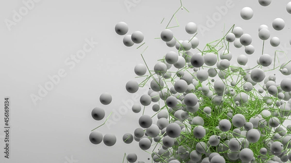 Fototapeta Abstract 3D illustration. Neural networks and artifical intelligence. Modern abstract technology background