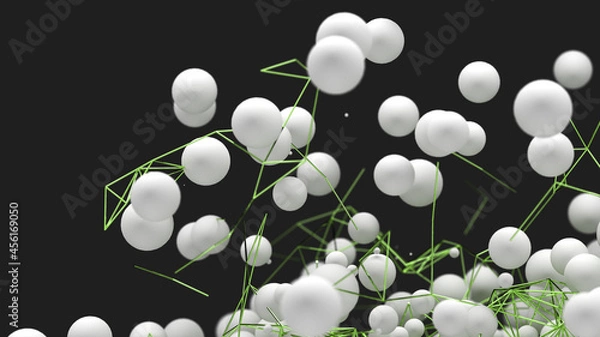 Fototapeta Abstract 3D illustration. Neural networks and artifical intelligence. Modern abstract technology background