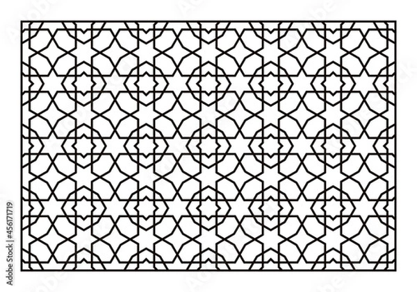Obraz Laser Cutting Template. Decorative Lattice. Middle Eastern Geometric Pattern.