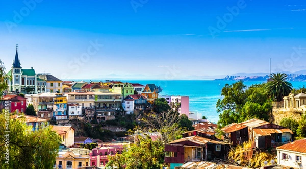 Obraz SKAPE MIASTA HISTORYCZNEGO MIASTA VALPARAISO