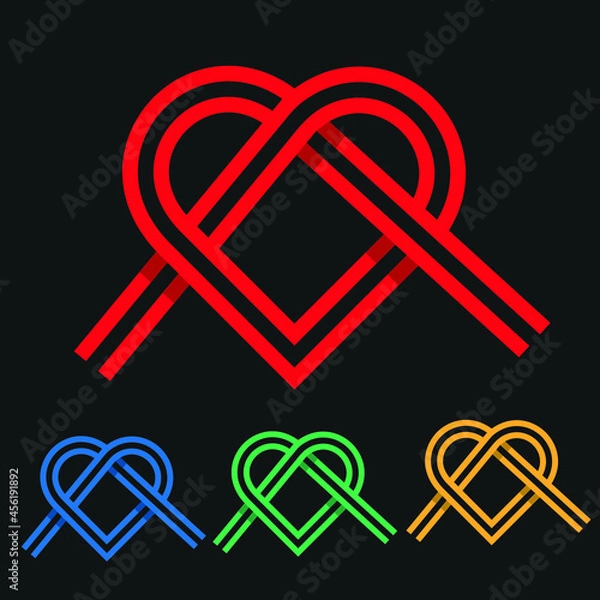 Fototapeta lines and a heart. vector illustration design.unique love symbol