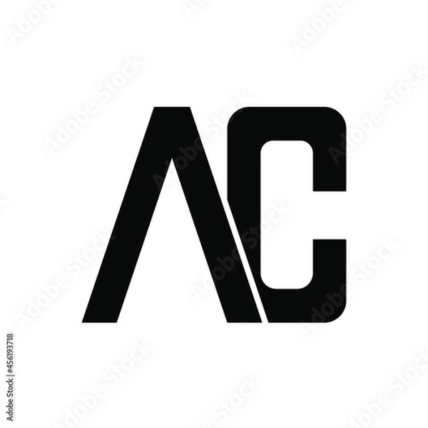 Fototapeta Abstract letter AC vector logo design template. AC letter logo design on white background