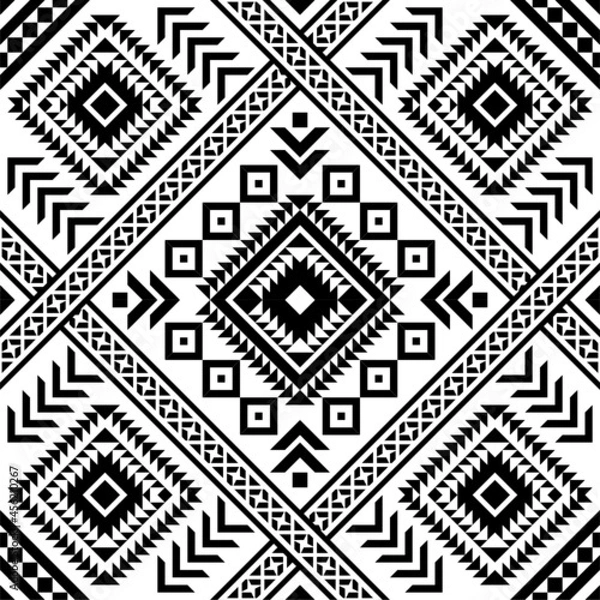 Fototapeta black and white seamless pattern