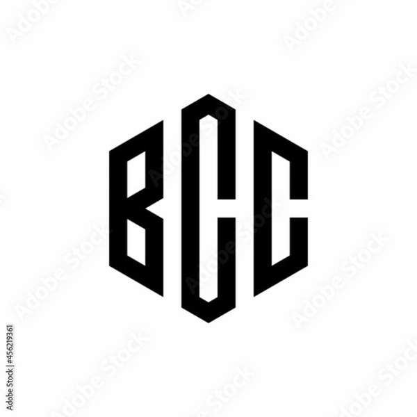Fototapeta BCC Initial three letter logo hexagon