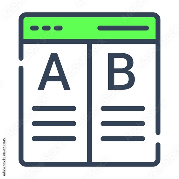 Fototapeta AB testing flat line design, SEO and web flat design for mobile concepts and web apps. Collection of modern infographic logo and pictogram.