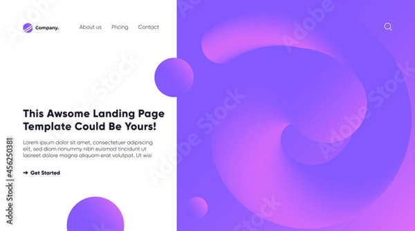 Fototapeta 3D Liquid gradient background with abstract fluid shape can be used for advertising, marketing, presentation, landing page homepage, poster, card, and flyer.