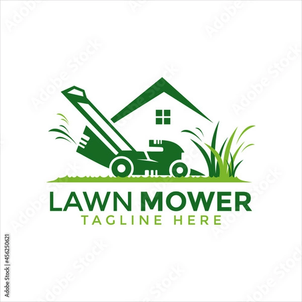 Obraz Lawn mower home service vector design template