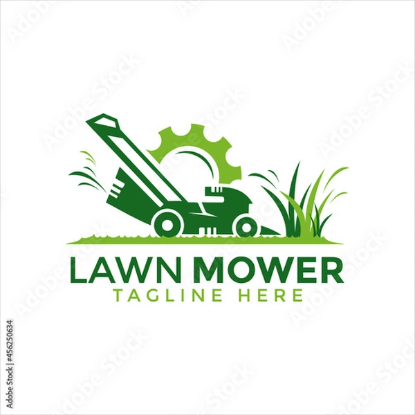 Obraz Lawn mower maintenance and repairing vector design template