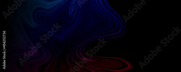 Obraz Colorful liquid wave background. Abstract fluid ink texture. Red, blue and black tones. Dark wallpaper