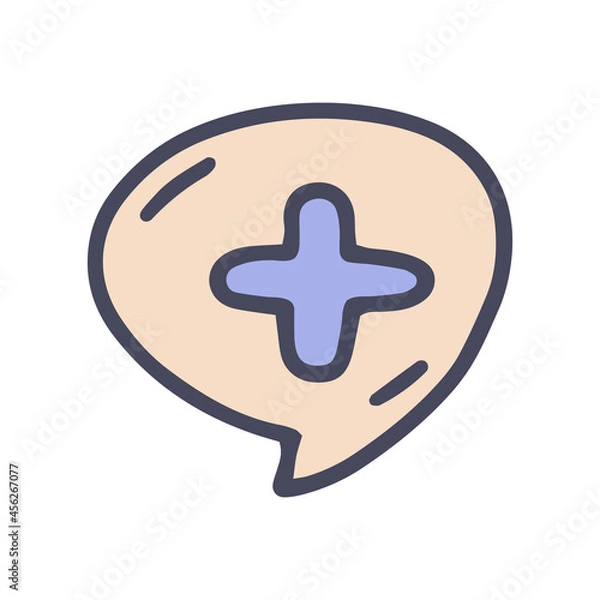 Fototapeta add message color vector doodle simple icon
