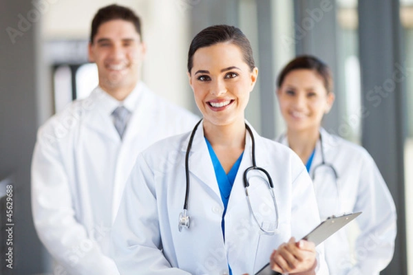 Obraz grupa portret pracowników medycznych w szpitalu