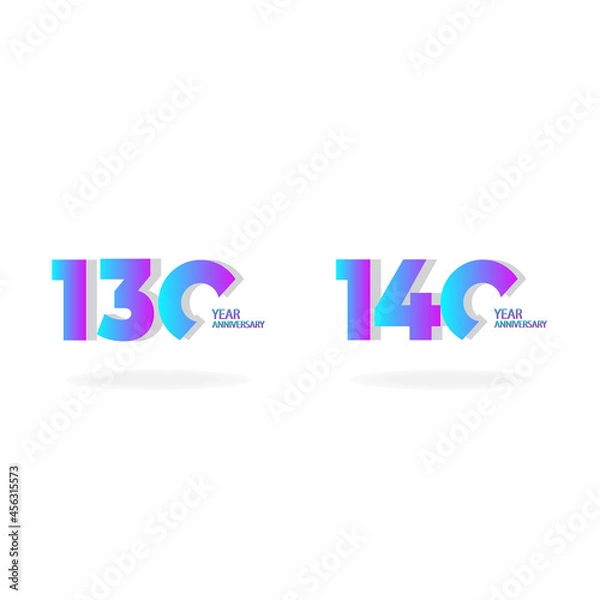 Fototapeta Year Anniversary Set Elegant Vector Template Design Illustration