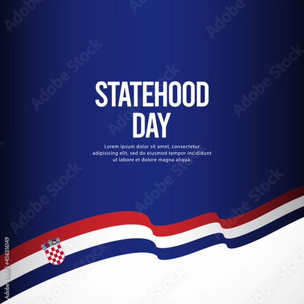 Fototapeta Happy independence day of Croatia. template, background. Vector illustration
