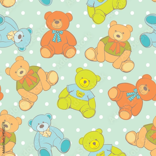 Obraz teddy bear seamless pattern