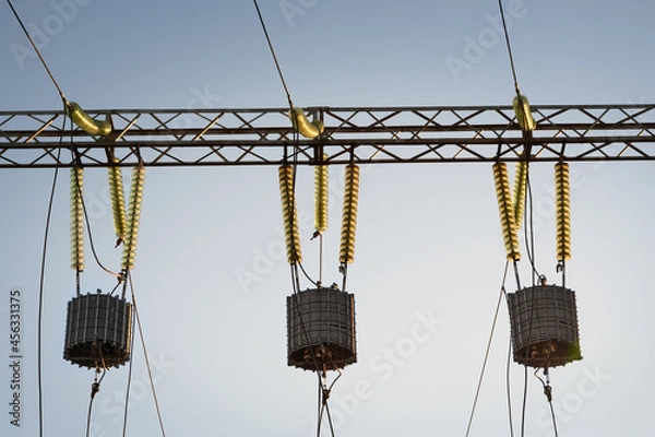 Obraz High-voltage power lines. Electrical pylon