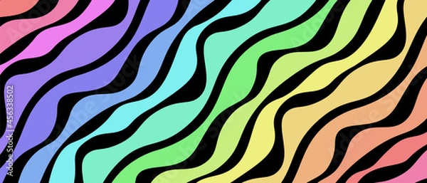 Obraz Waves rainbow color abstract background graphic design