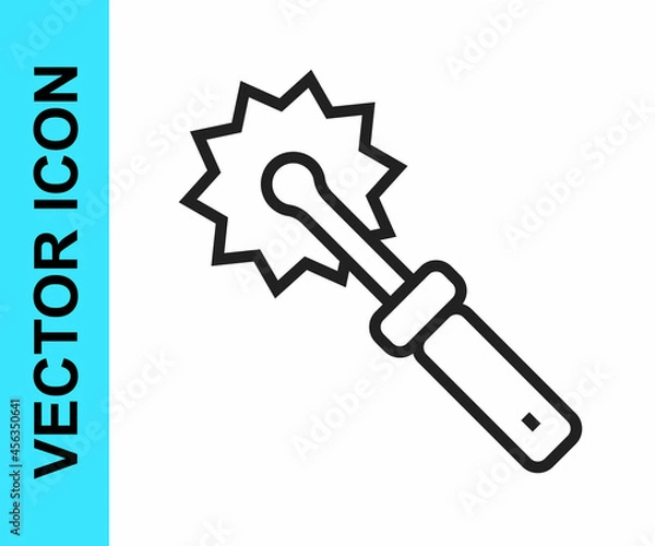 Fototapeta Black line Cutter roll for honey icon isolated on white background. Tool of the beekeeper. Vector