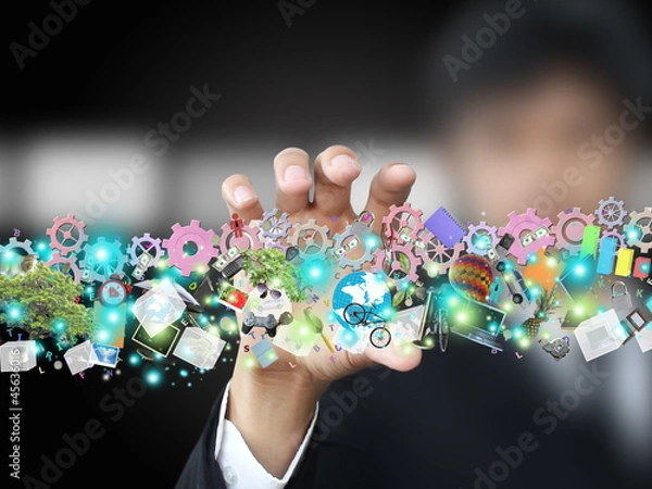 Obraz Businessman holding object