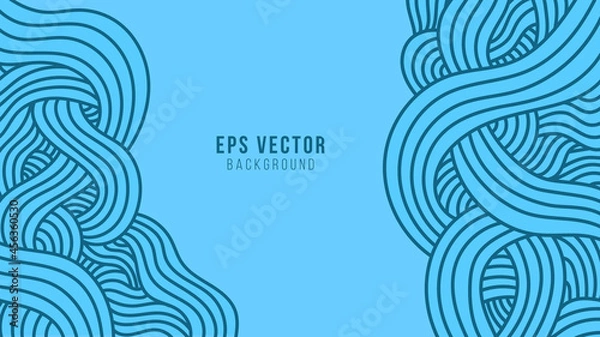 Fototapeta Wavy lines blue abstract background eps vector illustration wave line back ground. can use for poster, business banner, flyer, advertisement, brochure, catalog, web, site, website, presentation, book