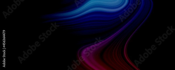 Obraz Colorful liquid wave background. Abstract fluid ink texture. Red, blue and black tones. Dark wallpaper