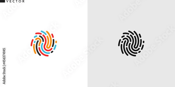 Obraz Fingerprint icon. Creative design. Colorful and black fingerprint