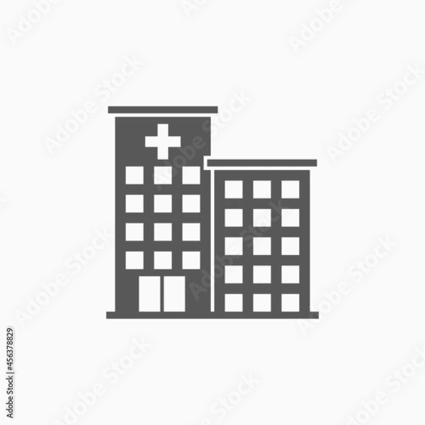 Obraz hospital icon, infirmary vector, sanatorium illustration