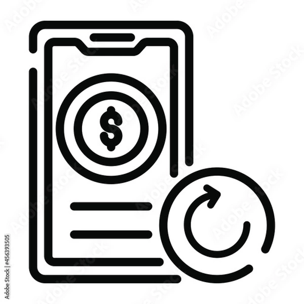 Fototapeta refund outline design, SEO and web flat design for mobile concepts and web apps. Collection of modern infographic logo and pictogram.