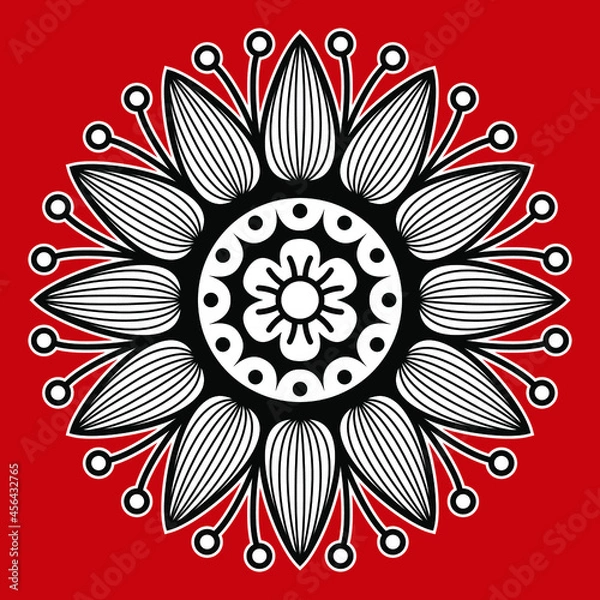 Fototapeta Vector pattern in the shape of a symmetrical flower