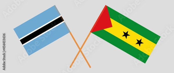 Fototapeta Crossed flags of Botswana and Sao Tome and Principe. Official colors. Correct proportion