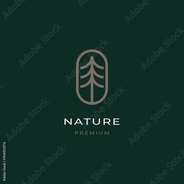 Obraz Pine tree logo design inspiration vector template