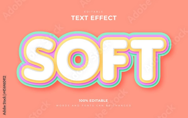 Fototapeta Soft text effect style editable effect