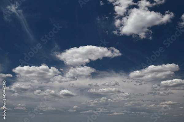 Fototapeta Blue sky background with tiny clouds