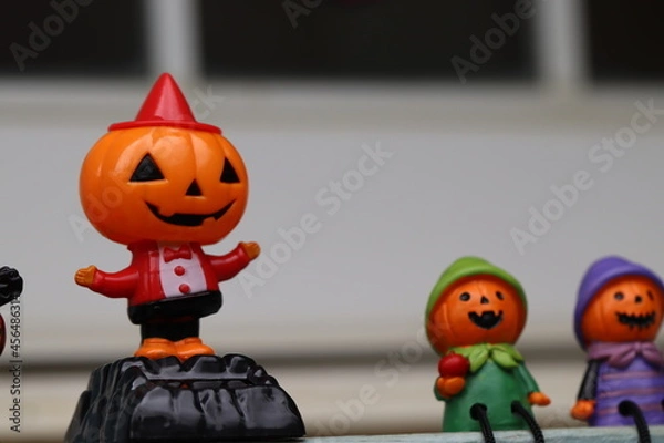Obraz ハロウィーン飾りのカボチャのお化け。