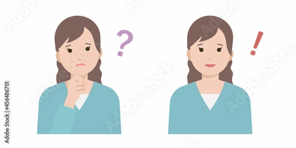 Obraz 悩みが解決した女性のイラスト