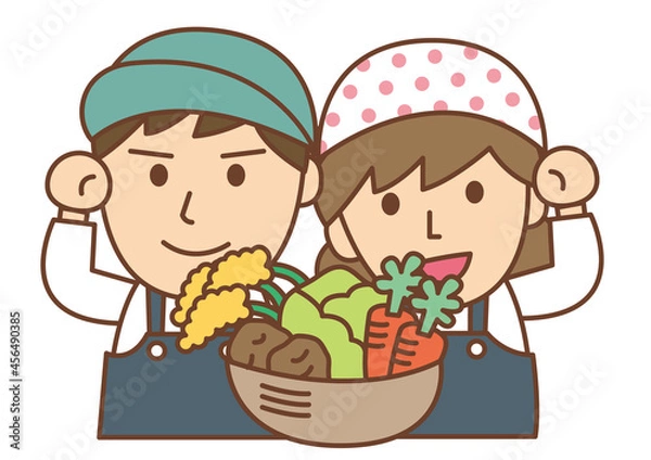 Obraz 若い農家の夫婦