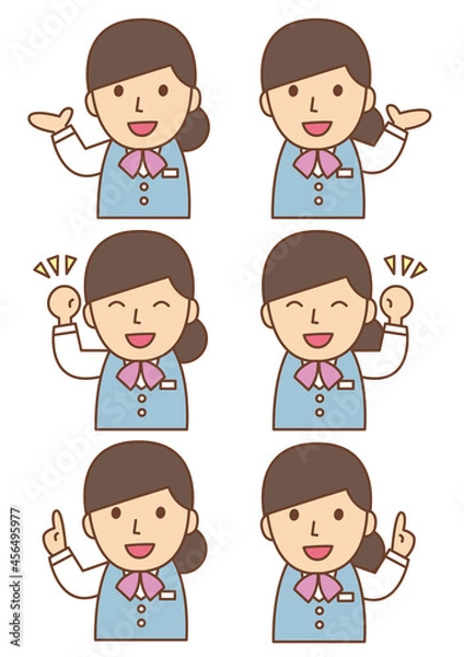 Obraz 様々なポーズの女子社員