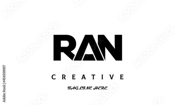 Fototapeta creative three latter RAN logo design