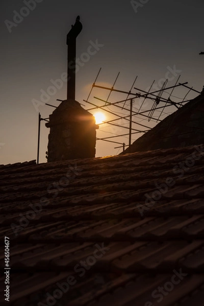 Obraz Chimney in the sunset