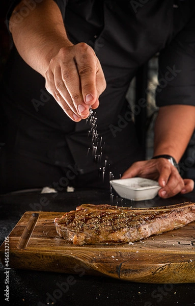 Fototapeta Chef prepares meat
