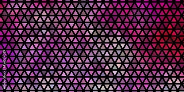 Fototapeta Light Pink vector template with crystals, triangles.