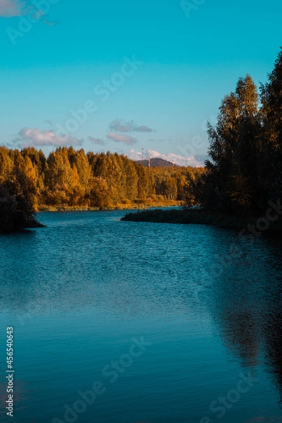 Obraz sunset over the river