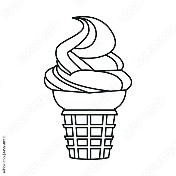 Fototapeta Soft Ice Cream line icon vector