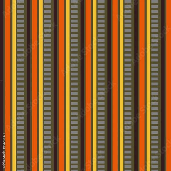 Obraz Vertical Stripes Seamless Pattern. Orange,yellow,brown lines abstract vector background. 
