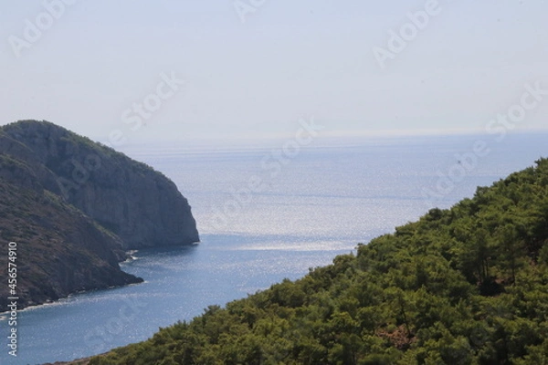Obraz Bay view from the top, top view of the sea between two mountains, sea between two mountains.