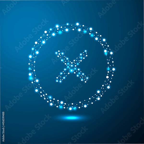 Obraz Close Icon. Low poly triangle future technology background. Corporate business design illustration