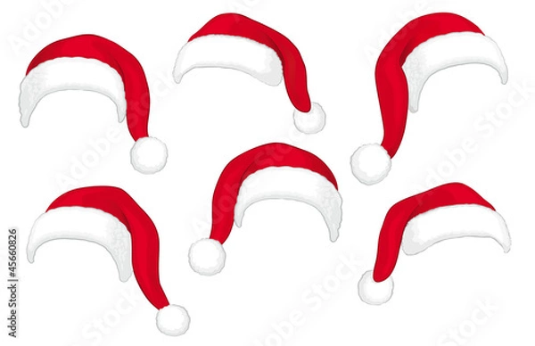 Obraz Weihnachtsmannmützen,diverse mit Fell