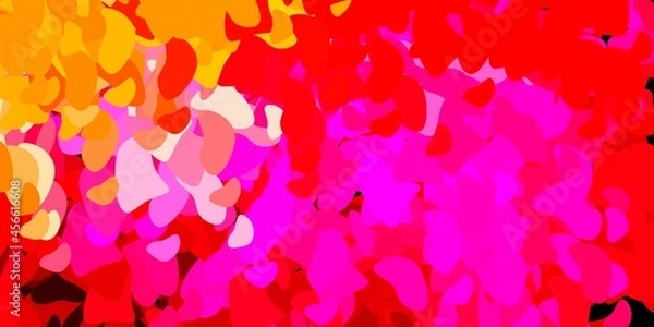 Fototapeta Light pink, yellow vector background with random forms.