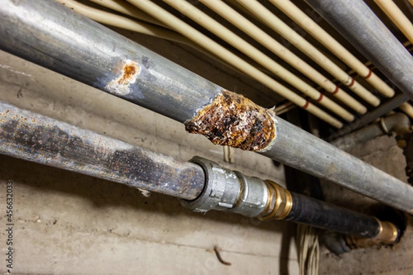 Fototapeta Water pipe with rust spots