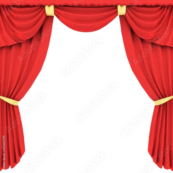 Obraz red curtain in 3D